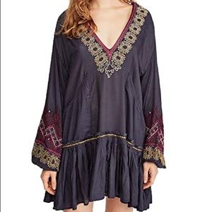 Free People Black Wild Ones Bohemian Mini Dress